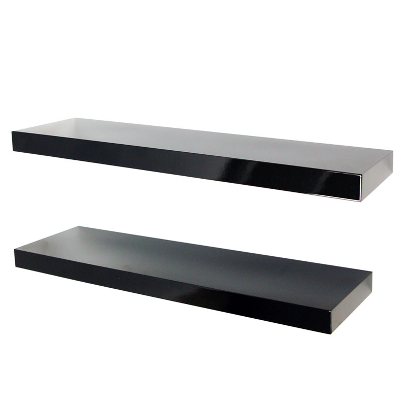 Floating Shelf, 4 cm H x 70 cm W x 20 cm D, Black