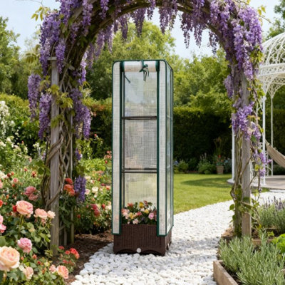 Portable Outdoor Plant Box with Trellis, Cover, and Self-Watering System for Space-Efficient Gardening