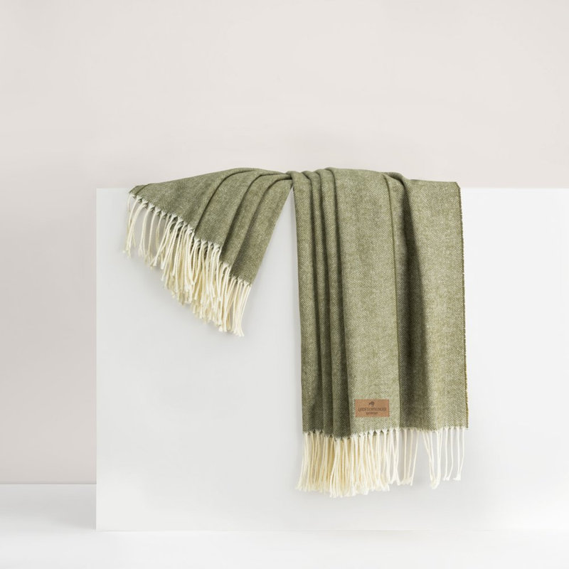 Italian Herringbone Throw, Thyme