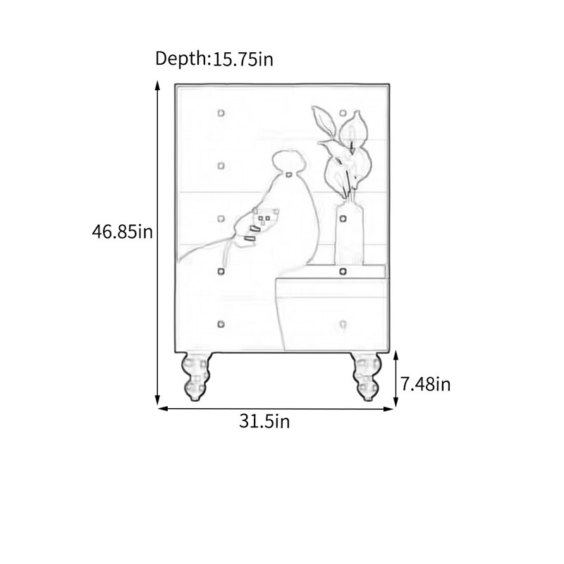Élégante armoire de rangement à 5 tiroirs