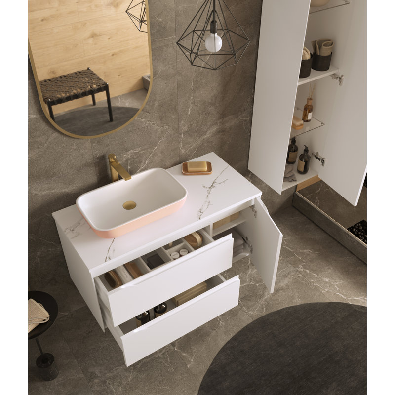 Base de meuble-lavabo simple Cenit 40 seulement, Blanc mat