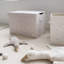 3 cuvettes de rangement en tissu recyclé avec couvercle - taupe bleuet