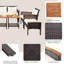 Table de repose-pieds avec canapé et causeuse Winston Porter 7 pièces