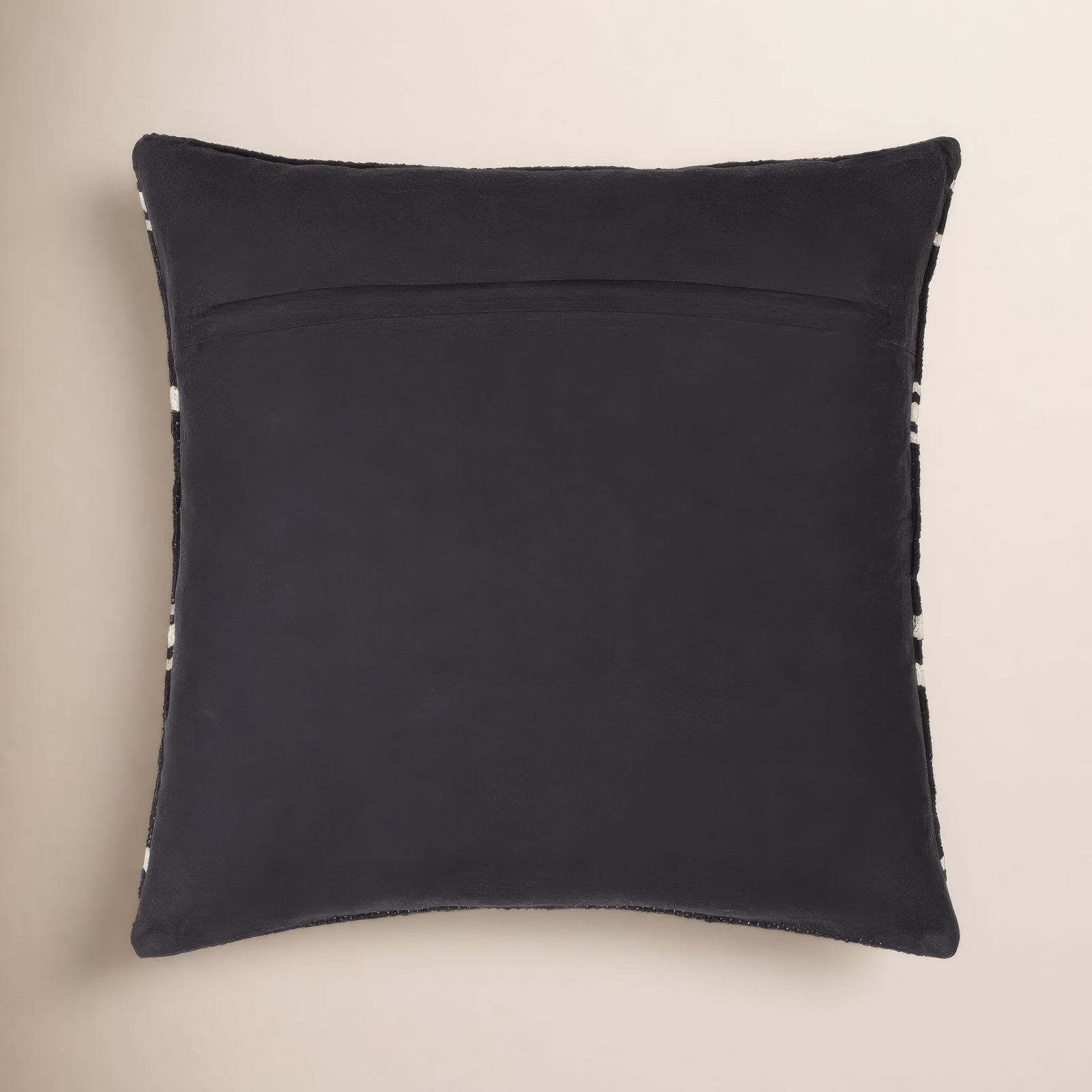 Chanterelle Embroidered Cotton Throw Pillow, 20" x 20", Black/White, Polyester/Polyfill