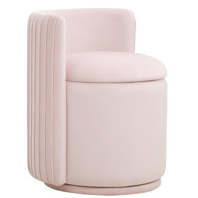 360 degree velvet swivel vanity chair With Storage