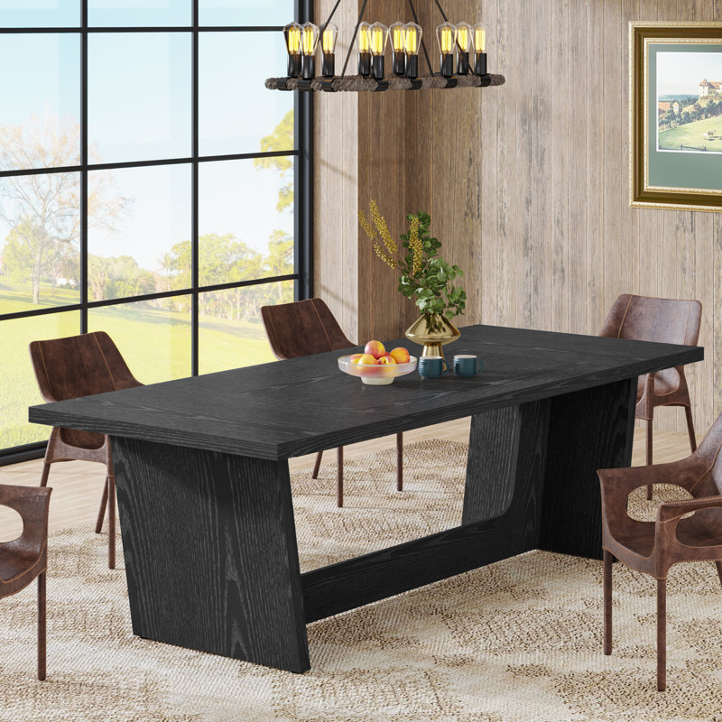 70.9" Dining Table for 6-8 People, Black