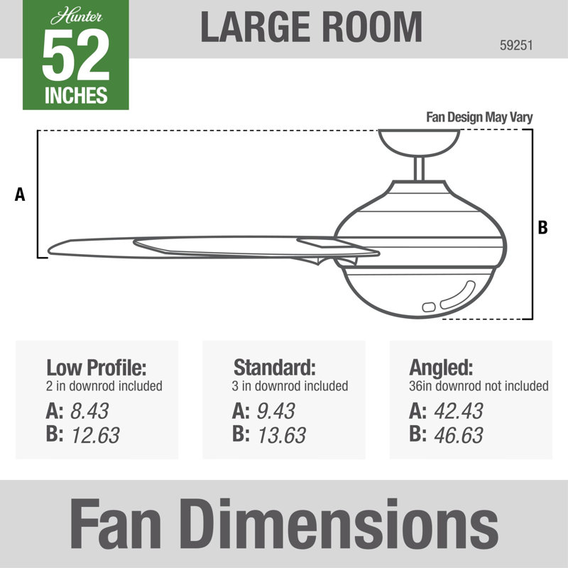 52" Dempsey 4 - Blade Standard Ceiling Fan with Remote Control and Light Kit Included, Matte Black