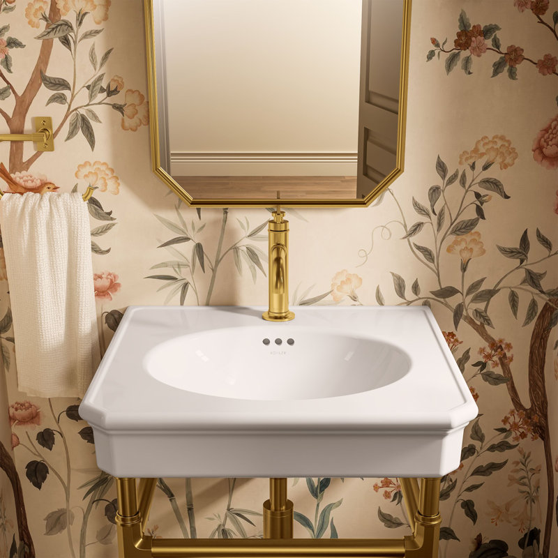 Lavabo de salle de bain à console rectangulaire 24 "Claude by Studio McGee, Robinets à monotrou