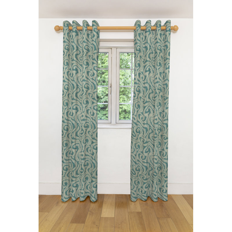 Holoman Blackout Curtain Pair, Teal, Width 167 x Drop 228cm