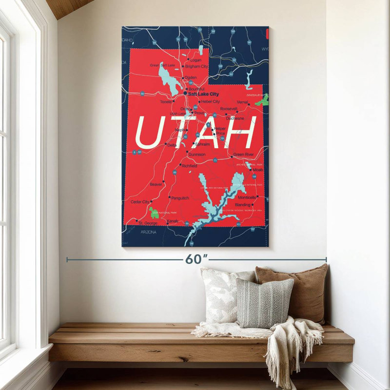 Carte détaillée de Aliaz, Utah, H 51 po x l 34 po
