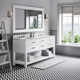 Cronin 72" Carrara White Marble Countertop Bath Vanity with Mirror
