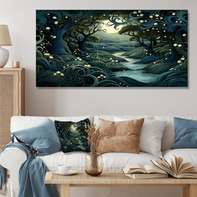«Jungle River Collage At Night 2», art mural Jungle