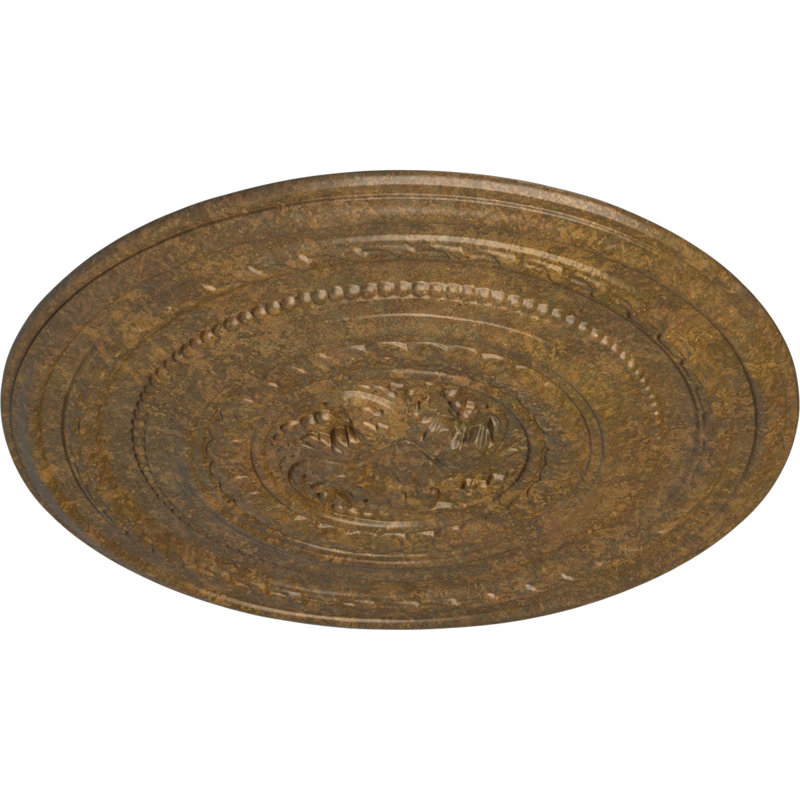 Médaillon de plafond Endurathane perle, DO de 26 1/4 po x P 1 1/2 po (convient aux auvents jusqu'à 1 7/8 po), finition bronze frotté peint à la main