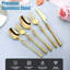 20-Piece Rose Gold Flatware Set Service For 4 | Unique Rustic Engraved Stainless Steel Cutlery-24743373