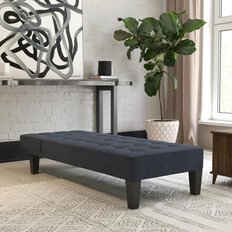 Alaira Upholstered Chaise Lounge, Blue