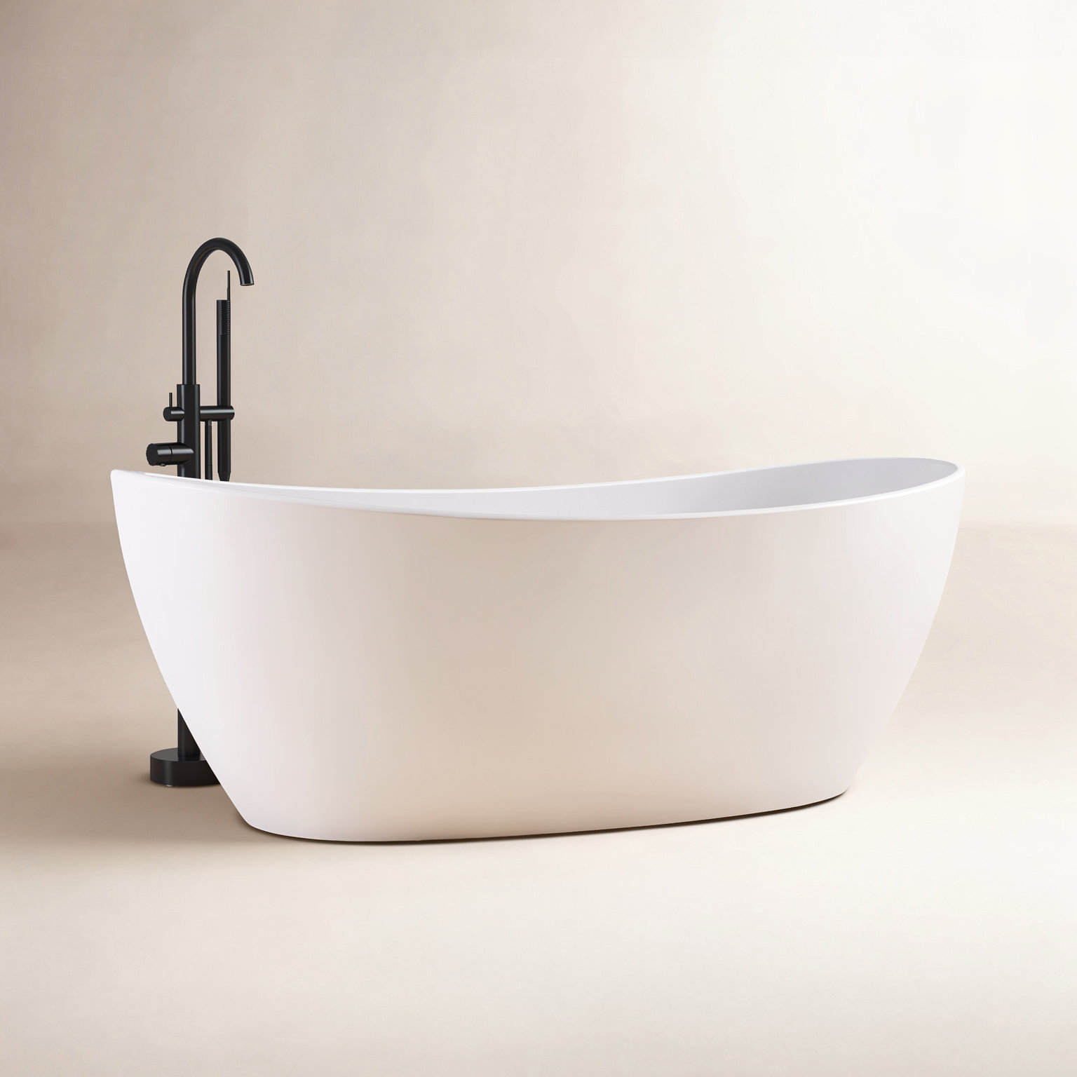 Forma 65" Double Slipper Soaking Bathtub, White