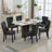 Tufted Upholstered Leather Dining Parsons Chairs-1047791401