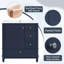 Meuble-lavabo moderne avec lavabo - Conception autoportante compacte, une porte à fermeture douce avec tablette et trois tiroirs-112763793-112763795