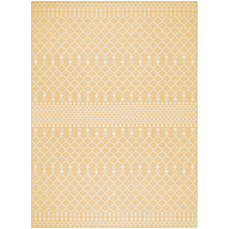 Robbs Rectangle Indoor/Outdoor Area Rug, Yellow, Rectangle 10' x 14'