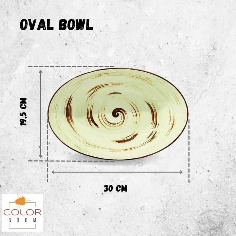 Wilmax Wilmax Colourboom China Porcelain Oval Bowl 30 X 19.5 X 7 Cm, Pistachio