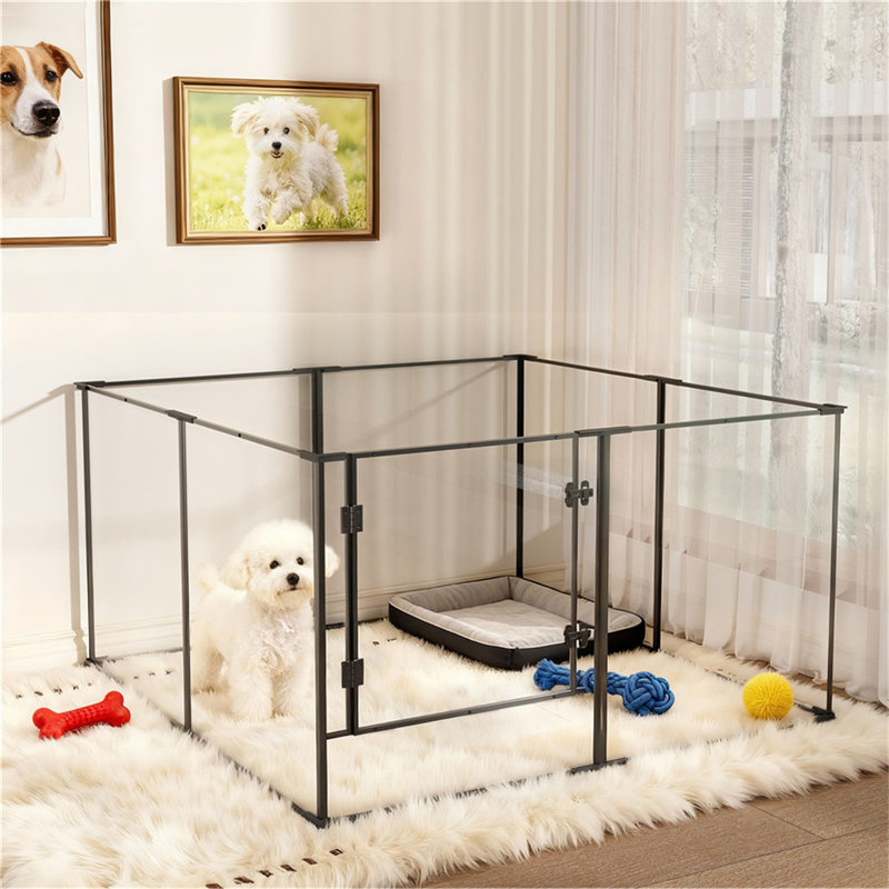 8 Panel Pet Exercise Pen With Door, 76cm H x 122cm W x 122cm D