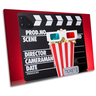 Cinema Room Popcorn 3D Framed - Wrapped Canvas Print