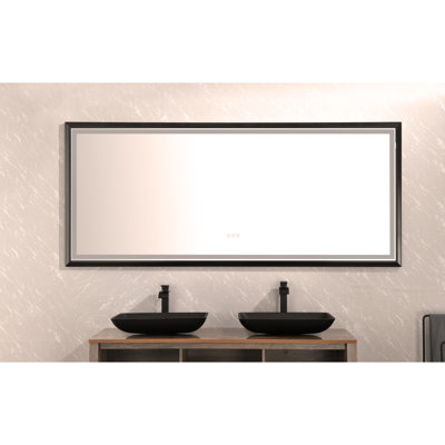 Miroir de salle de bain avec lumières DEL l 88 po x H 38 po