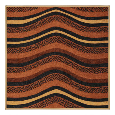 Washable Clay Waves Southwestern Area Rug