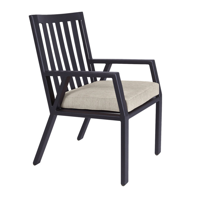 Aris Outdoor Dining Armchair, Graphite, Flagship Stone Sunbrella®