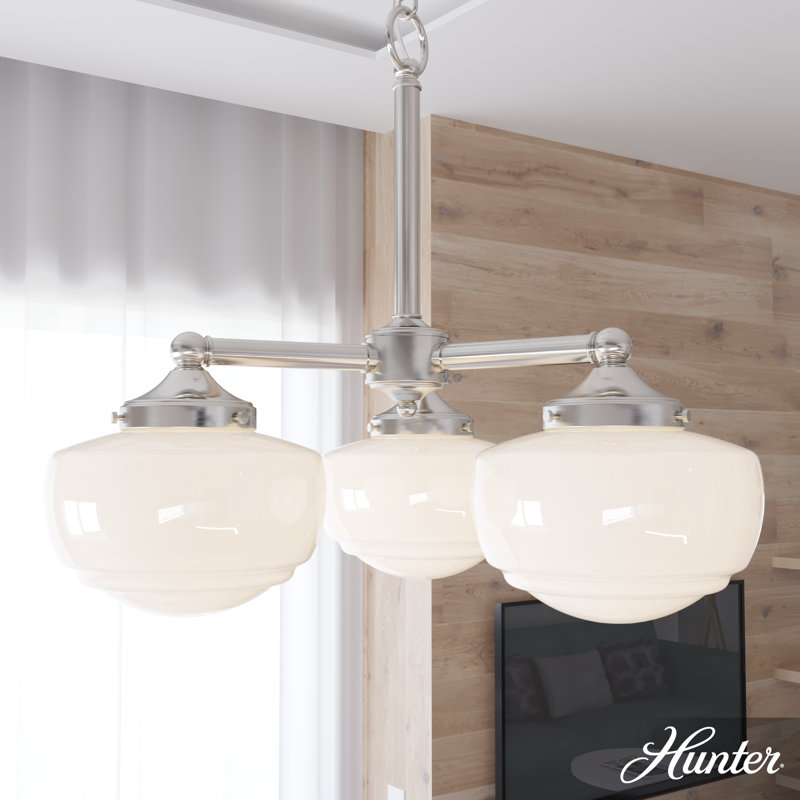 Hunter Saddle Creek 3 Light Convertible Chandelier Ceiling Light Fixture