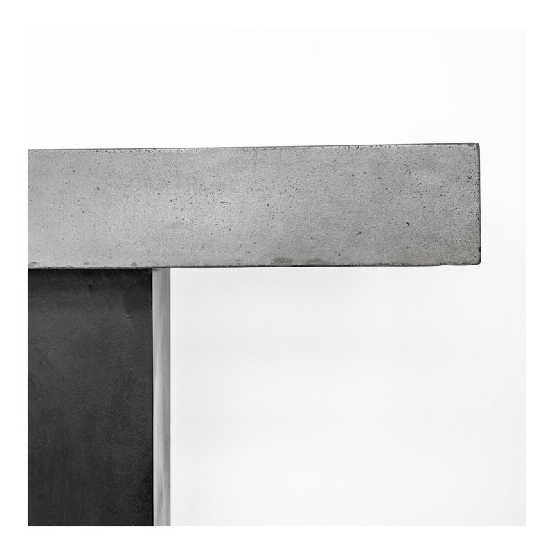 Gray Concrete Rectangular Outdoor Bar Table