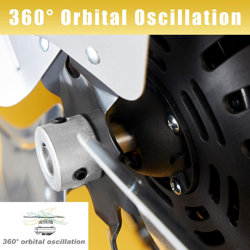 24 In. 3 Speeds High Velocity Internal Oscillating Barrel Floor Fan In Yellow With Powerful 1/4 Motor