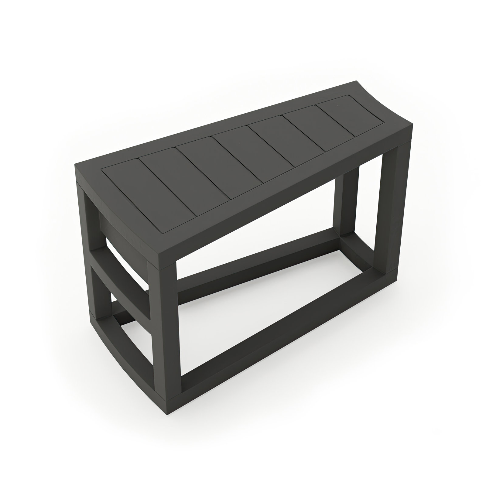 Bergeron 32'' Powder Coated Aluminum Outdoor Side Table, Slate