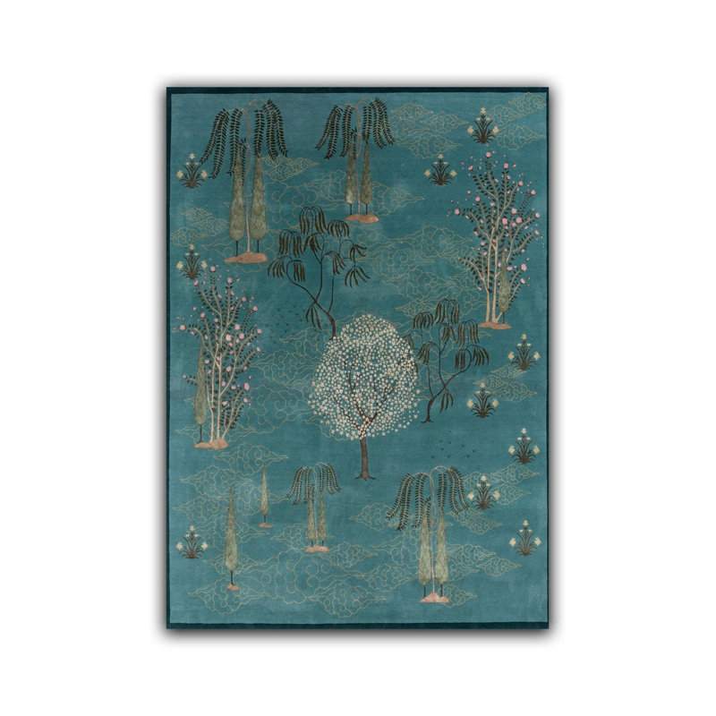 Tapis vert lavable à la machine Palm Botanical, Tapis de couloir 3 pi 3 po x 6 pi 7 po inclus