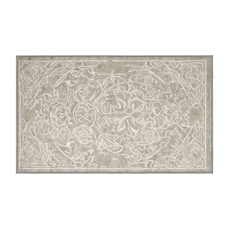 Tapis gris lavable à la machine, Tapis de couloir 2 pi x 4 pi