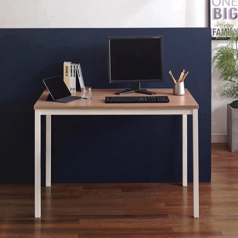 Bureau d'ordinateur contemporain Harry, bois de chêne et métal, Chêne / noir