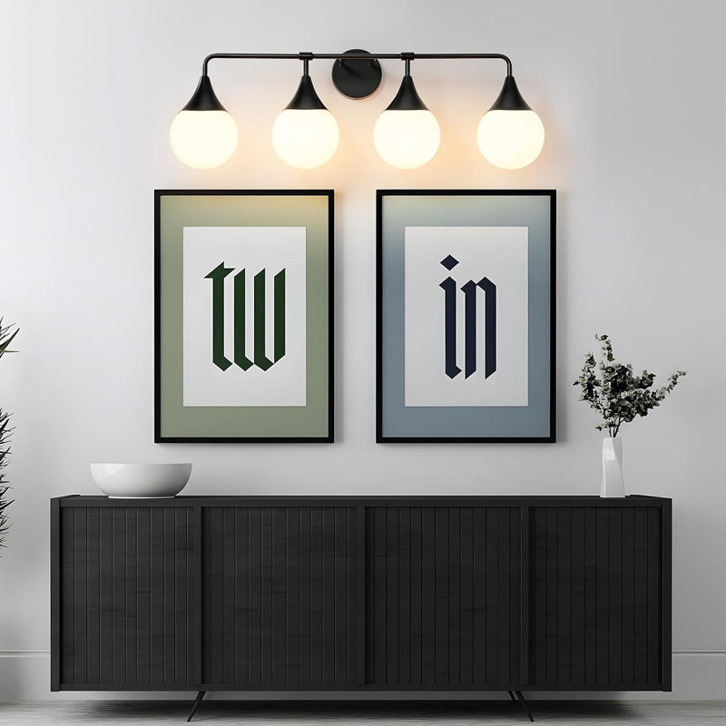 Nezahat 4 - Light Dimmable Vanity Light, Matte Black
