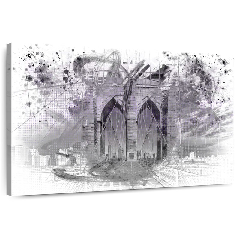 Lilie Brooklyn Bridge In Detail, 34" H x 51" W