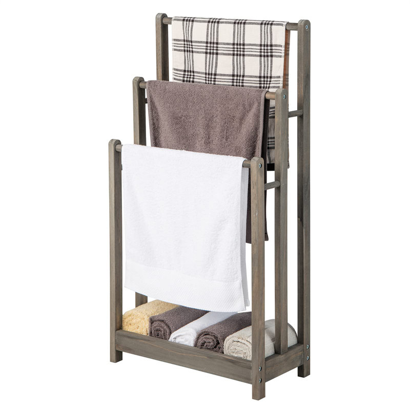 Dormont Wood 1 Freestanding Towel Stand, Vintage Grey