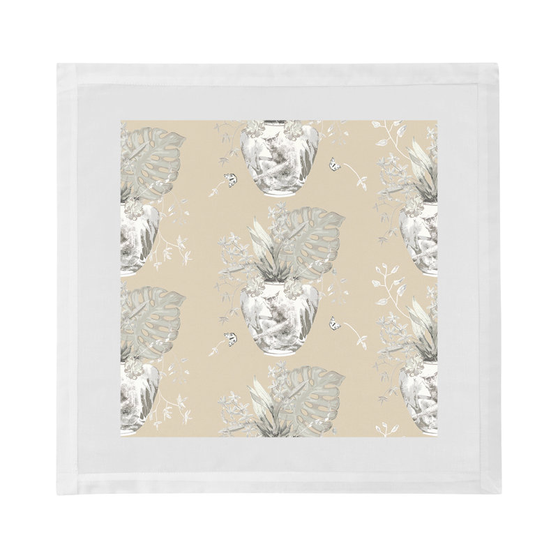 Monkey Small Jungle Cotton Blend Square Napkins, Greenwhich
