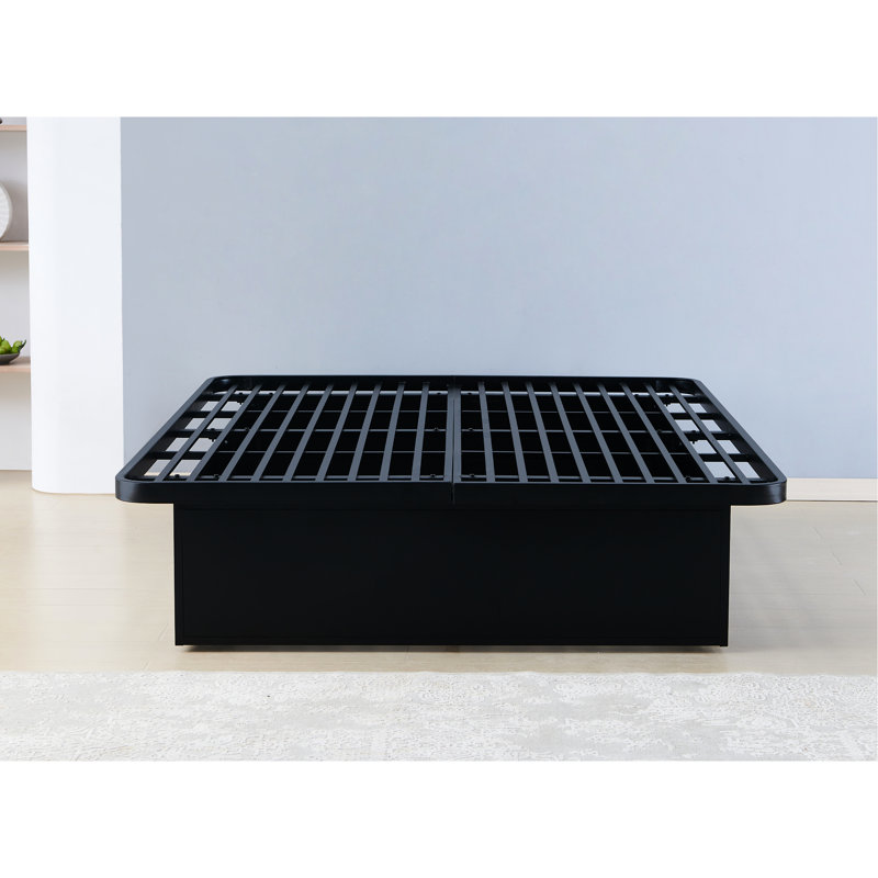 Black Metal Queen Size Bed Frame, 16 Inches High, Bedroom Choice For A Sophisticated