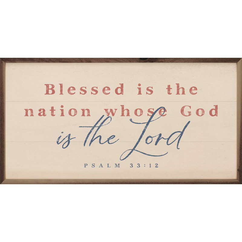 Is Is The Lord Psalm 33:12 - blanc, H 8 po x l 16 po