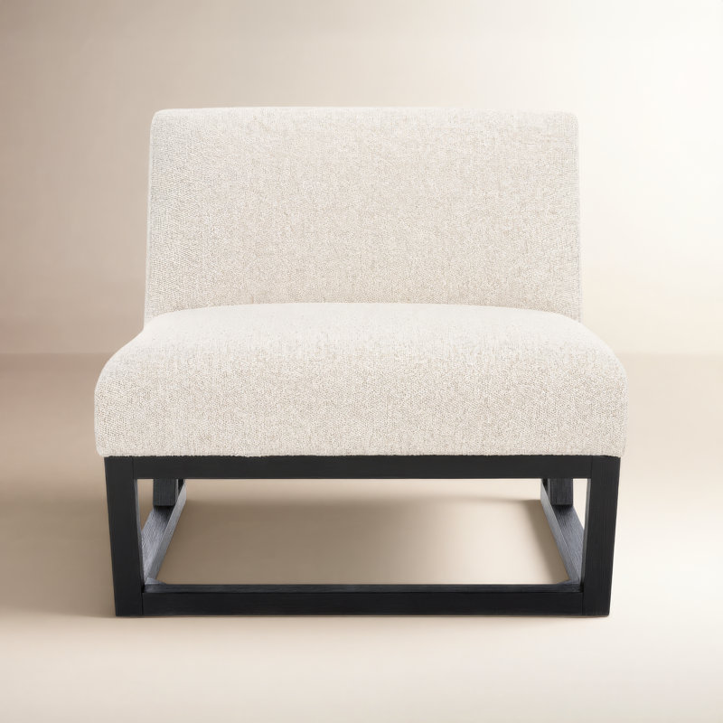 Chaise rembourrée Decollete, Crème Boucle, Noir