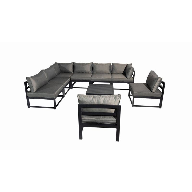 Mobin 8 - Person Patio Dining Set with Square Table , Cushions Included