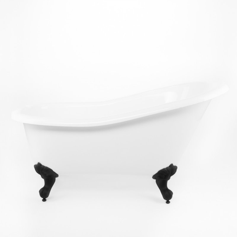 Aurora x 28'' Freestanding Soaking Acrylic Bathtub, 30.62" H x 57" L x 28" W, Not Included, Oil Rubbed Bronze 