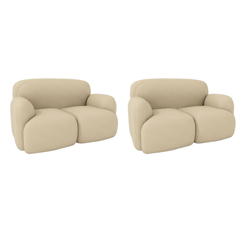 Causeuse Mimose, Similicuir beige