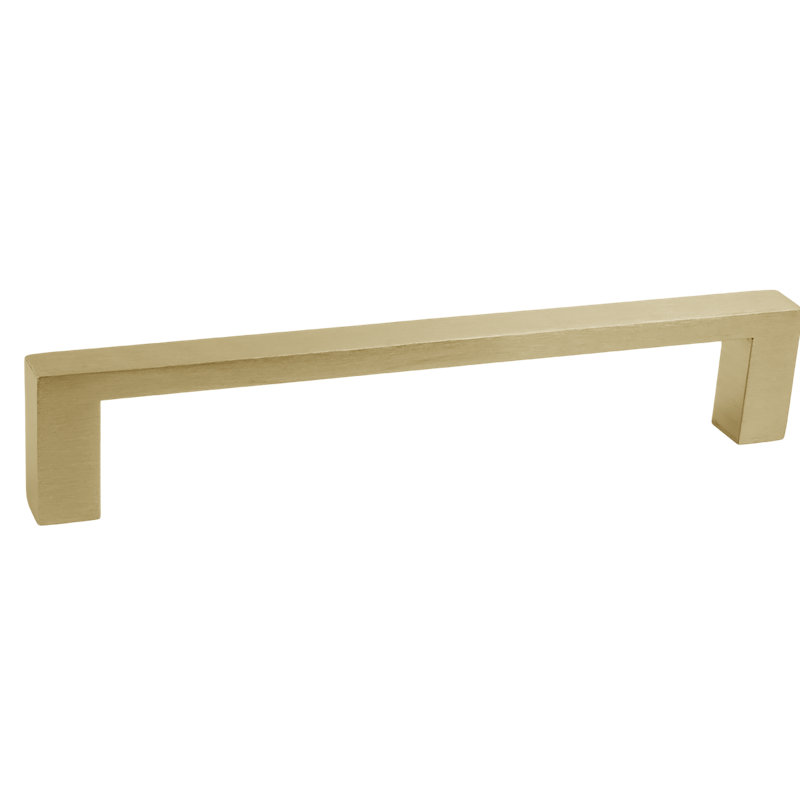 Cabinet Center to Center Bar Pull, Satin Brass, 5 7/8"