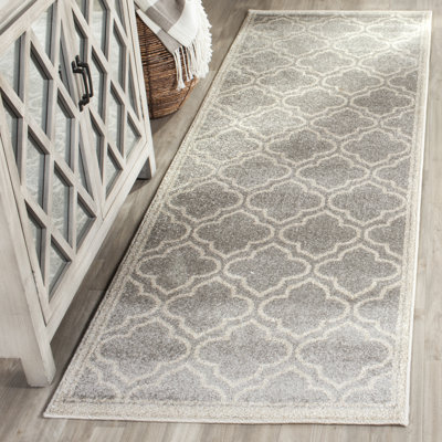 Tapis gris clair / ivoire à motif géométrique Ammundsen