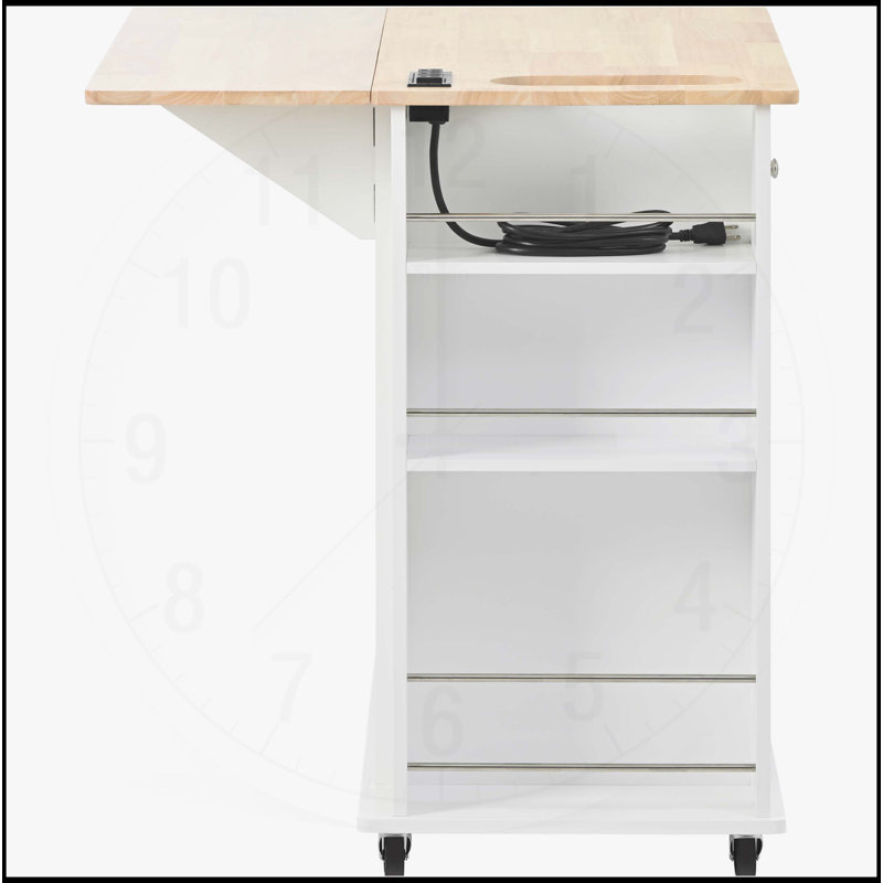 Îlot de cuisine polyvalent avec de multiples options de rangement et des caractéristiques pratiques, Blanc