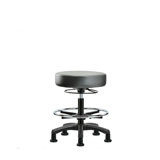 Adjustable Height Ergonomic Lab Stool with Footring Pedestal Base